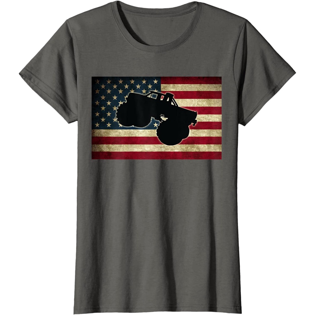 usa-flag-big-monster-size-cars-shirt-เสื้อยืดรถบรรทุกสไตล์ใหญ่