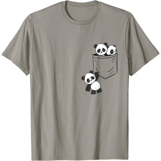 สำหรับคนรักแพนด้าน่ารัก Kawaii Baby pandas ในเสื้อยืดพ็อกเก็ต