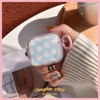 กระเป๋าใส่หูฟัง Wave Dot สีน้ำเงินด้านล่างสำหรับ AirPodsPro2gen เคส TPU Air Cushion หูฟังป้องกันกรณี 2023 ใหม่สำหรับ AirPods3 หูฟังป้องกันกรณี AirPodsPro ที่เข้ากันได้กรณี AirPods2gen