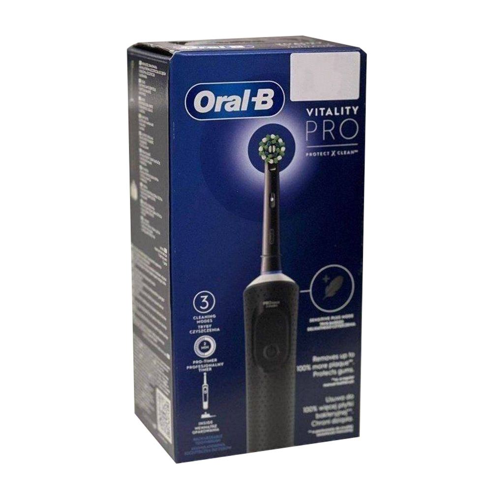 Oral-B Vitality Pro Rechargeable Electric Toothbrush (Black, 2 pin EU ...