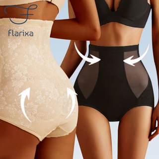 Flarixa กางเกงบ็อกเซอร์ขาสั้น เอวสูง ผ้าฝ้าย กระชับสัดส่วน ไร้รอยต่อ เพื่อความปลอดภัย สําหรับผู้หญิง