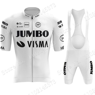 เสื้อกีฬาแขนสั้น ลายทีม Jumbo Visma Team สีขาว สีดํา แฟชั่นฤดูร้อน สําหรับผู้ชาย 2024