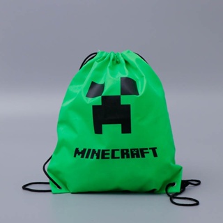 กระเป๋าเป้สะพายหลัง แบบผูกเชือก ลาย Minecraft ขนาด 33x42 ซม. เหมาะกับงานปาร์ตี้วันเกิด สําหรับเด็ก