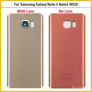 ใหม่สำหรับ Samsung Galaxy Note 5 N920 N920F แบตเตอรี่ปกหลัง Note5ประตูด้านหลัง3D แผงกระจกกรณีที่อยู่อาศัยด้วยกล้องเลนส์แ