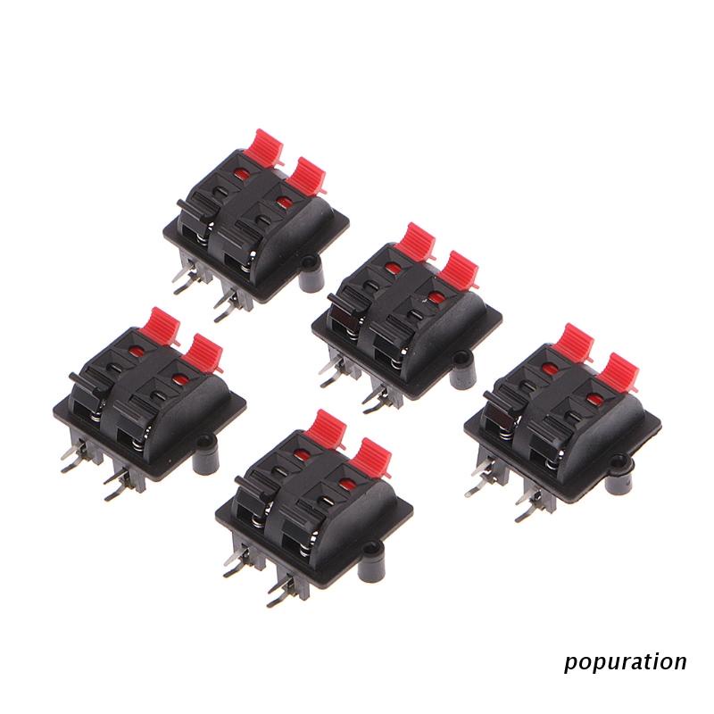 POP 5Pcs Double Row 4 Position Cable Clip Push Type Speaker Terminal ...