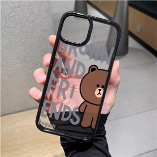 เคสโทรศัพท์มือถืออะคริลิคใส แบบแข็ง ลายหมีน่ารัก สําหรับ iphone 14promax 11 13 12 7Plus 8 X XS Max