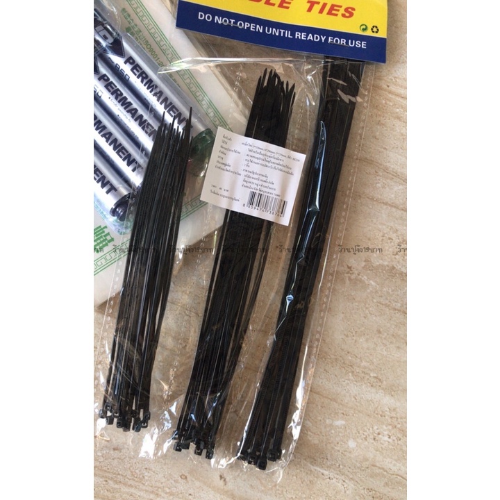 เคเบิ้ลไทร์-3-150mm-4-200mm-5-250mm-เคเบิ้ลไทร์-3-ขนาด-cable-tie-หนวดกุ้ง-สีดำ-สีขาว