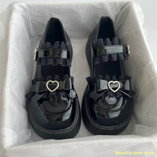 พร้อมส่ง #🔥Sweet shoes original lolita รองเท้าหนังส้นหนาขนาดเล็ก jk muffin sweet cool หัวโต Mary Jane shoes