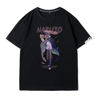 สะดวกสบาย △✸เสื้อยืด Anime Naruto เสื้อยืดพิมพ์ลาย Sasuke แขนสั้น