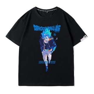 ∏㍿Dragon Ball Anime เสื้อยืด Goku Super Saiyan การ์ตูนอะนิเมะเสื้อผ้า Vegeta ชุดคู่