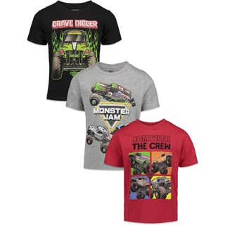 เสื้อยืดลาย Monster Jam trucks Boys 3 PACK Graphic