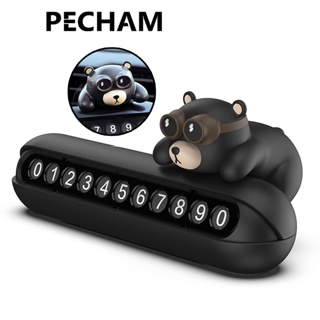 สินค้า PECHAM สติกเกอร์ตัวเลข ป้ายหมายเลขโทรศัพท์ จอดรถชั่วคราว รูปหมีฮาร์โค่น่ารัก สําหรับตกแต่งรถยนต์
