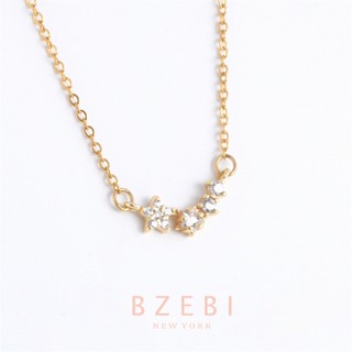 BZEBI สร้อยคอ แฟชั่น ทอง เครื่องประดับ โซ่ สไตล์ฝรั่งเศส สไตล์เรโทร 18K สําหรับผู้หญิง 386n