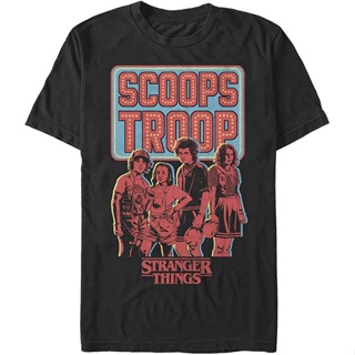 Stranger things เสื้อยืดผู้ชาย Big & Tall Scoop troop