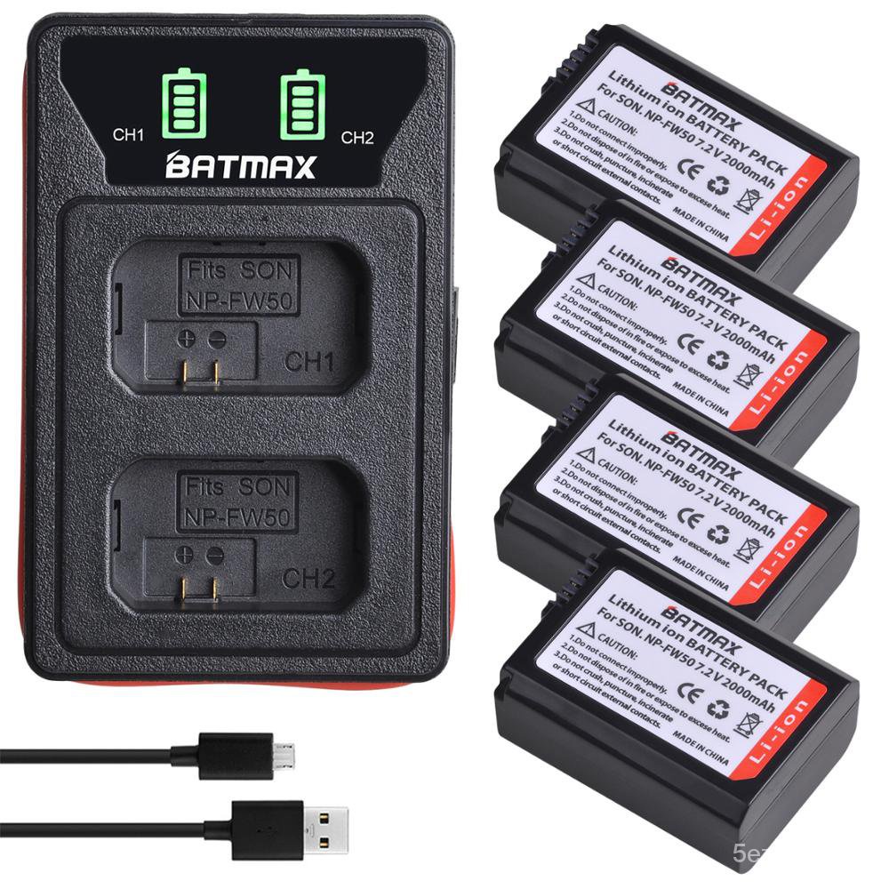 4x-2000mah-np-fw50-np-fw50แบตเตอรี่-led-usb-dual-charger-สำหรับ-sony-a6000-a6400-a7sii-a6500-a7-a7ii-a7rii-a7s2-a7r