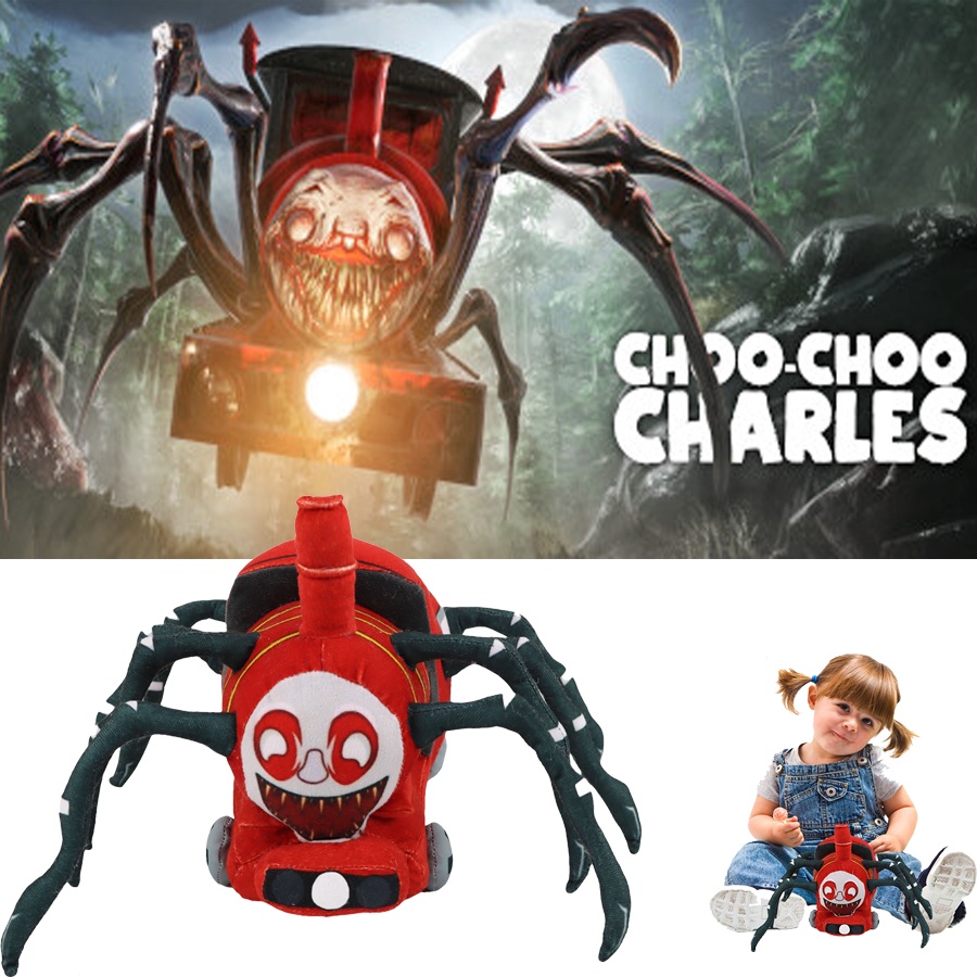 ตุ๊กตาฟิกเกอร์การ์ตูนอนิเมะ-choo-choo-charles-spider-train-plushie-birthday-ขนาด-23-ซม-ของเล่นสําหรับเด็ก