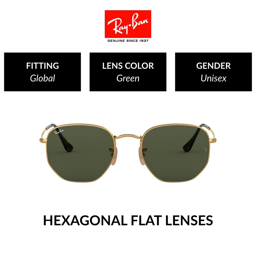 Ray-Ban Hexagonal - RB3548N 001 -sunglasses - แว่นตากันแดดผู้ชาย ยี่ห้อไหนดี