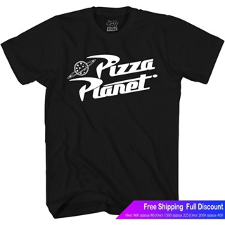 เสื้อแขนสั้น Disney Print Summer Day T-Shirt Toy Story Pizza Planet Logo Mens Adult Graphic Tee Team Time_05