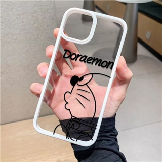 เคสโทรศัพท์มือถืออะคริลิคใส แบบแข็ง ลายการ์ตูนโดราเอมอน สําหรับ iphone 14promax 11 13 12 7Plus 8 X XS Max