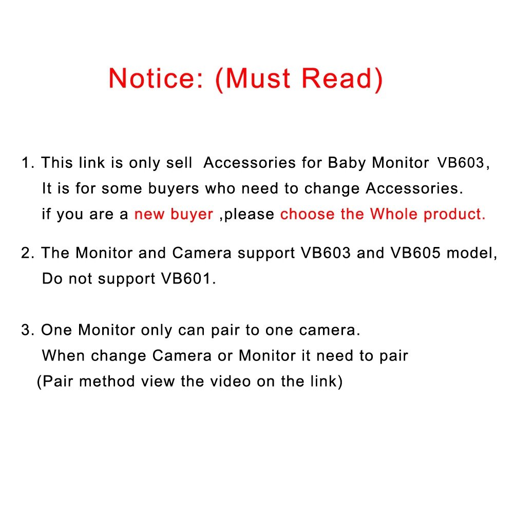 baby-monitor-accessories-วิดีโอไร้สายสี-baby-monitor-อุปกรณ์เสริมสำหรับกล้องเด็กสำหรับ-bm603-vb603