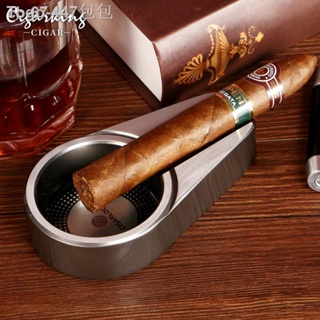 ☊۩♗☽℡กล่องซิการ์CigarKing Cigar Cutter Cigar Lighter Ashtray Cigar Tool Set เครื่องตัดซิการ์สามชิ้น