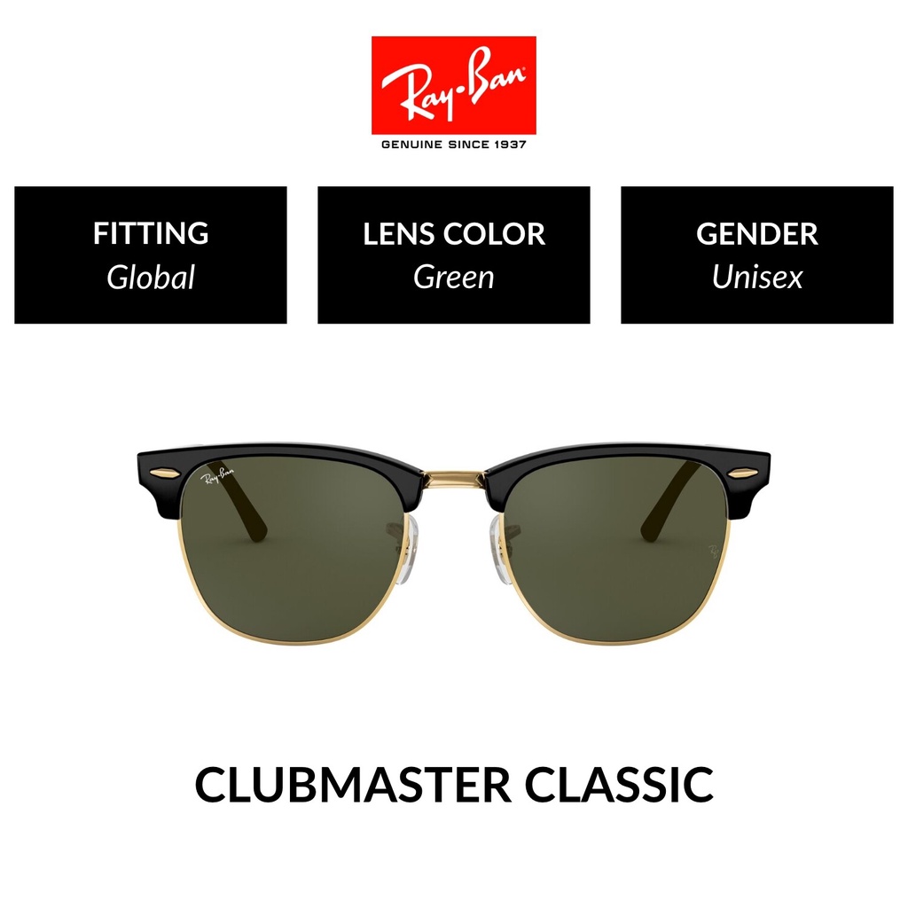 ภาพหน้าปกสินค้าRay-Ban Clubmaster - RB3016 W0365 size 51 -sunglasses