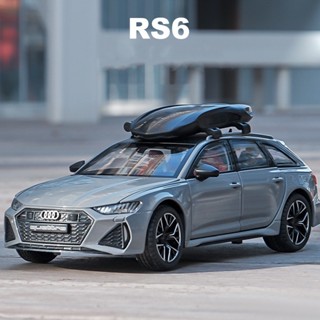 โมเดลรถยนต์ 1/24 Audi RS6 แบบโลหะผสม มีเสียง และไฟ ของเล่นสําหรับเด็ก