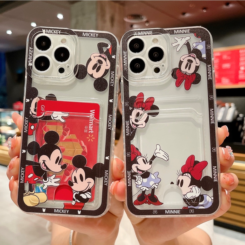 ใหม่-ผู้ถือบัตร-mickey-amp-minnie-กรณีโทรศัพท์-tpu-สำหรับ-iphone-6-7-8-xs-xr-11-12-13-14-ซีรี่ส์