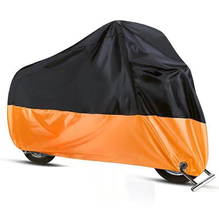 ผ้าคลุมมอเตอร์ไซค์-kawasaki-ninja-สีดำส้ม-ผ้าคลุมรถกันน้ำ-ผ้าคลุมรถมอตอร์ไซค์-motorcycle-cover-orange-black-color