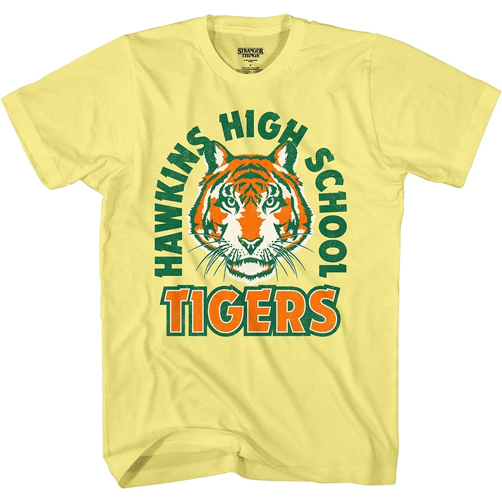 เสื้อยืดผู้ใหญ่-stranger-things-hawkins-high-tigers