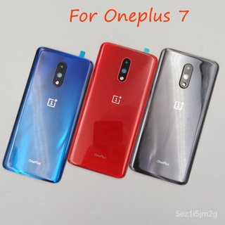 สำหรับ Oneplus 7กระจกด้านหลังแผงประตูฝาครอบเปลี่ยนแบตเตอรี่กรณีอะไหล่ซ่อมสำหรับ One Plus 1 7พร้อมเลนส์กล้อง