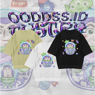 เสื้อแขนสั้น เสื้อยืดผ้าฝ้าย แขนสั้น คอกลม Oversized Toy Story Buzz Lightyear T-Shirt_05