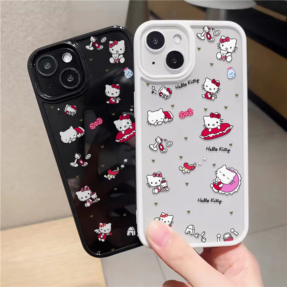 เคสโทรศัพท์มือถืออะคริลิคใส-แบบแข็ง-พิมพ์ลาย-hello-kitty-แฟชั่น-สําหรับ-iphone-14promax-11-13-12-7plus-8-x-xs-max