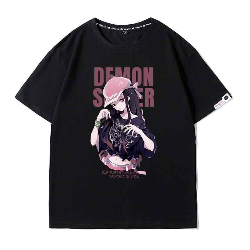 demon-slayer-เสื้อยืดการ์ตูนอะนิเมะเสื้อผ้าประตูเตา-nezuko-ญี่ปุ่นแขนคู่แขนสั้นเสื้อยืด