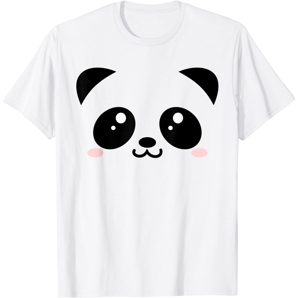 cute-panda-bear-เสื้อยืดหน้าสัตว์การ์ตูน-kawaii-สีดำและสีขาว
