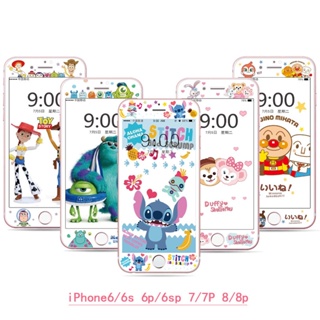 Cartoon Monster Stich Tempered Glass For iPhone 6 6s 6plus 6sPlus 8 8plus 7 7plus Full Cover Soft Edge Screen Protector