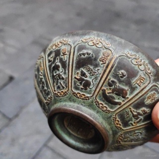 ↂ۞ของสะสมในชนบท Amoy Old Goods สิบสองนักษัตร ชามทองแดง Bronze Old Objects ของเก่า Old Goods Collection Old Bronze Ware ต