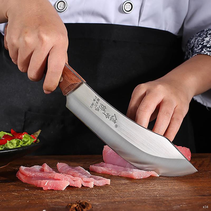 มีดสเต็ก Stainless Steel Meat Fish Fruit Vegetables Chopping Slicing ...