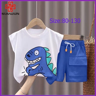 Boys clothing set cotton kids short T-shirt+shorts 2pcs dinosaur pattern soft comfortable