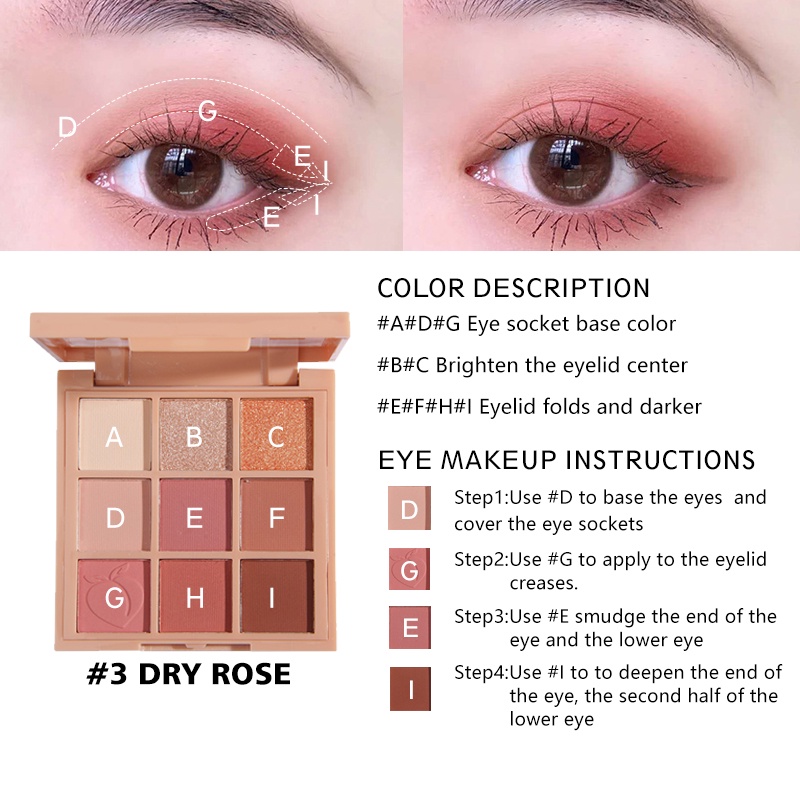 ภาพสินค้าSANIYE พาเลตต์อายแชโดว์ มี 9 สี สำหรับแต่งหน้า E0924 จากร้าน saniyecosmetic2.th บน Shopee ภาพที่ 3