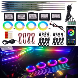 แถบไฟ LED RGB อะคริลิค สีรุ้ง สําหรับตกแต่งภายในรถยนต์ DIY