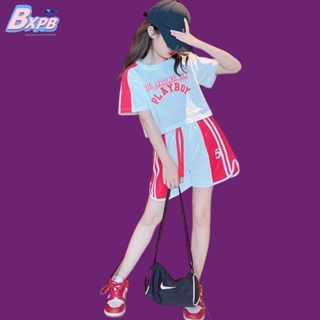 Bxpb- ชุดเสื้อแขนสั้น และกางเกง คุณภาพสูง สไตล์เกาหลี สําหรับเด็กผู้หญิง 110-170 2 ชิ้น