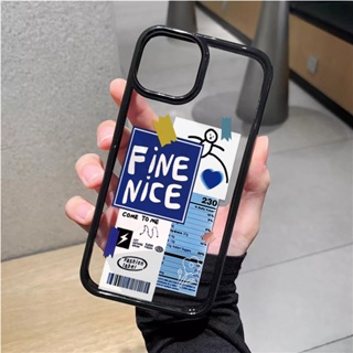 เคสโทรศัพท์มือถืออะคริลิคใส แบบแข็ง ลายฉลาก สําหรับ iphone 14promax 11 13 12 7Plus 8 X XS Max