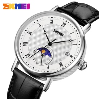 Skmei นาฬิกาข้อมือควอตซ์แฟชั่น สายหนัง กันน้ํา สไตล์หรูหรา เรียบง่าย สําหรับบุรุษ