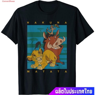 เสื้อแขนสั้น เสื้อยืดผ้าฝ้าย Disney The Lion King Hakuna Matata Squad Retro T-Shirt Short sleeve T-shirts_05