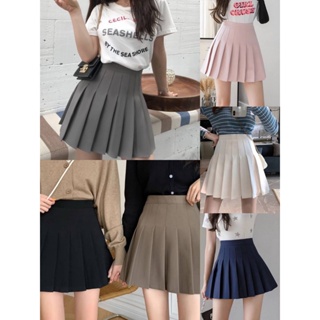 มีชับใน กระโปรงสั้น กระโปรงเทนนิสเอวสูง skirt สีพื้น กระโปรงสั้นเหนือเข่า กระโปรงน่ารักเกาหลี มี 6สี