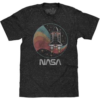 TEE Luv Mens NASA Space SHUTTLE shirt-NASA Worm LOGO Stars T-Shirt