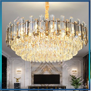 HDVF YLโคมระย้าคริสตัล ไฟห้องนั่งเล่น ไฟวิลล่า ไฟในห้องนอน ระยะห่าง Light luxury crystal chandelier