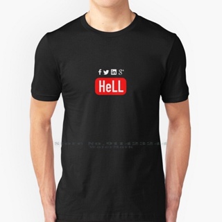 เสื้อแขนสั้น เสื้อยืดผ้าฝ้ายพรีเมี่ยม F * * Ing Hell Social Media เสื้อยืด ผ้าฝ้ายแท้ 100% พิมพ์ลาย Google Linkedin Humo