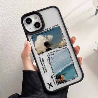 เคสโทรศัพท์มือถืออะคริลิคใส แบบแข็ง ลายทิวทัศน์น่ารัก สําหรับ iphone 14promax 11 13 12 7Plus 8 X XS Max